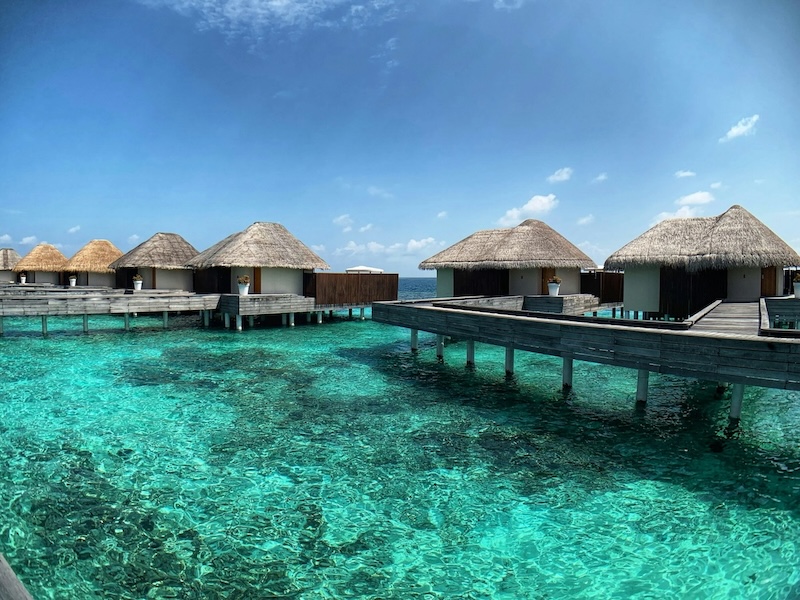 Overwater bungalows in the Maldives