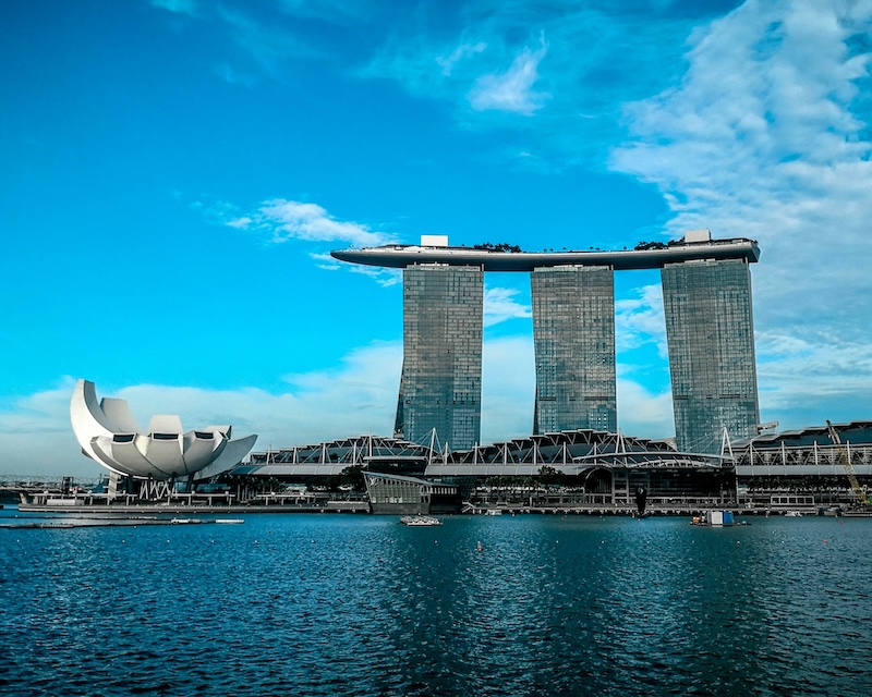 Singapore skyline with Gardens by the Bay